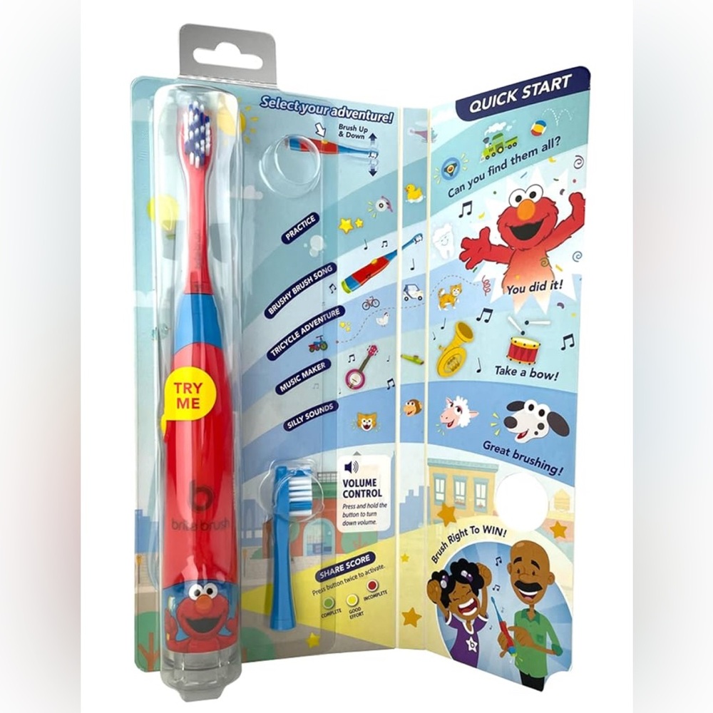 BriteBrush Elmo Kids Electric Toothbrush - Picture 2 of 4